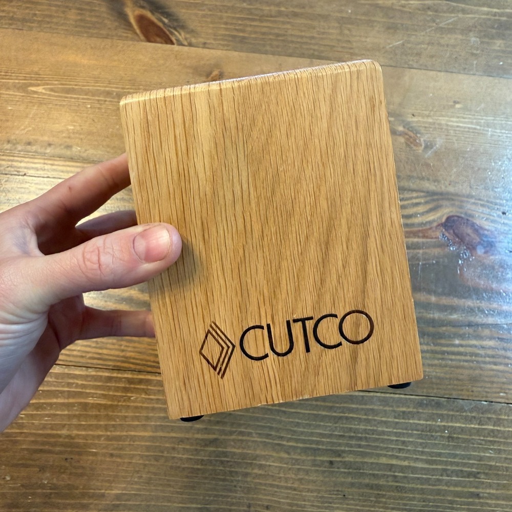 CUTCO Kitchen Tool Utensil Wood Box Block Caddy Container Holder Made In USA